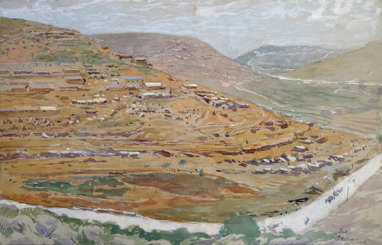 معسكر جنود الحلفاء في وادي كارست ، سلوفينيا ، 16 يونيو 1917 بواسطة جورج بيرتين سكوت