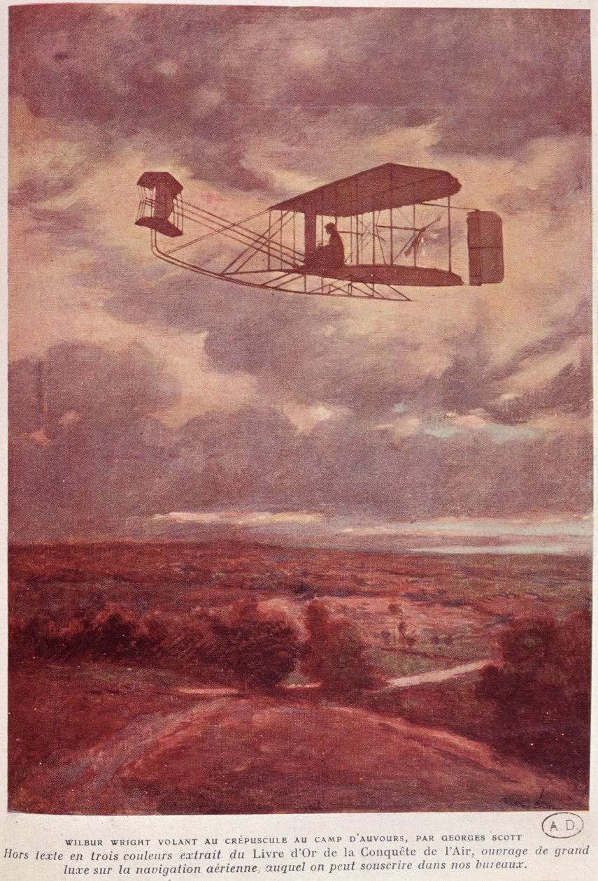 ويلبور رايت (1867-1912) خلال رحلته المسائية في معسكر دوفور ، 21 سبتمبر 1908 ، ج. بواسطة جورج بيرتين سكوت