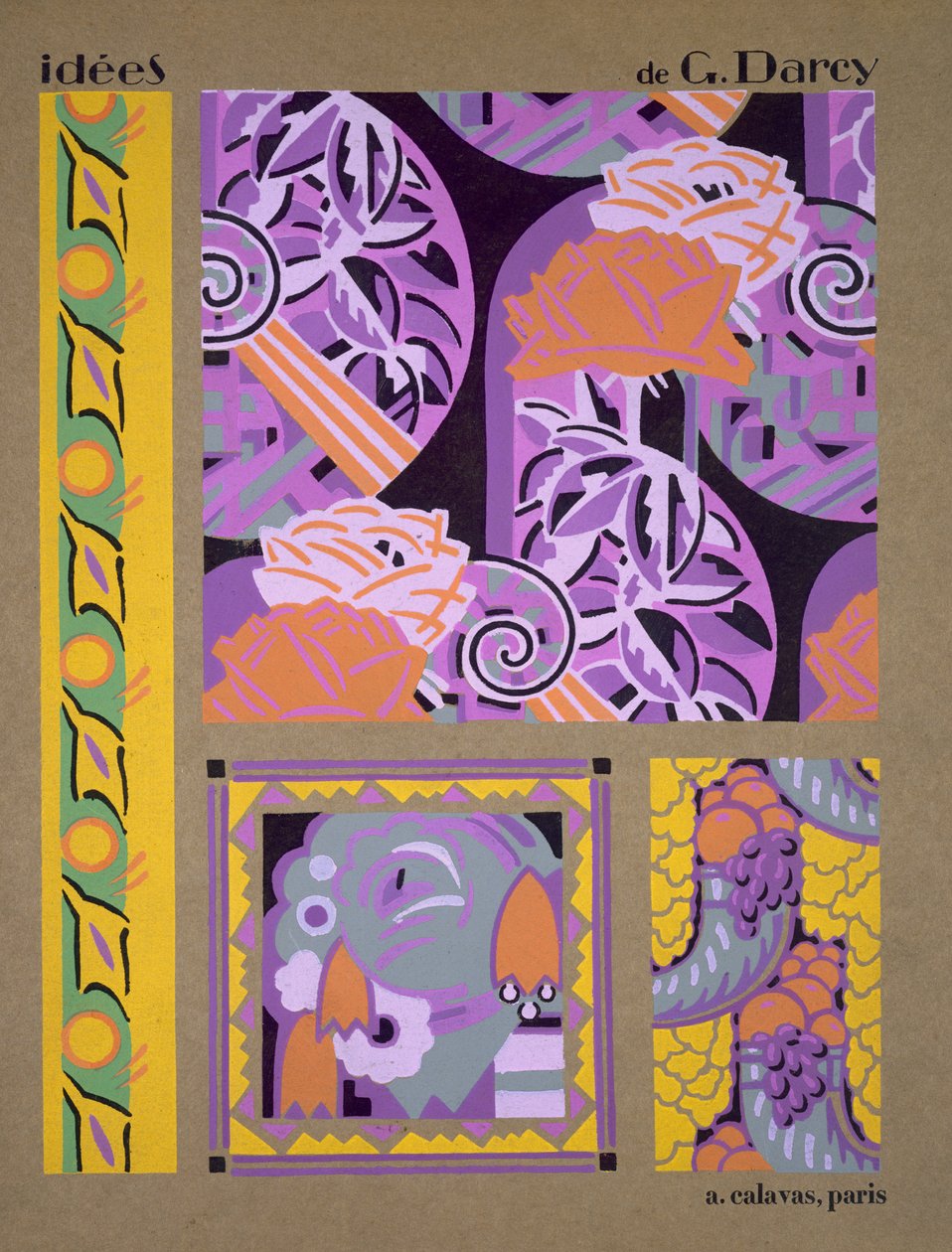 عزر التصميم من "Idees" ، الذي نشرته A. Calavas ، باريس ، ج .1925 (طبعة استنسل) بواسطة جورج دارسي