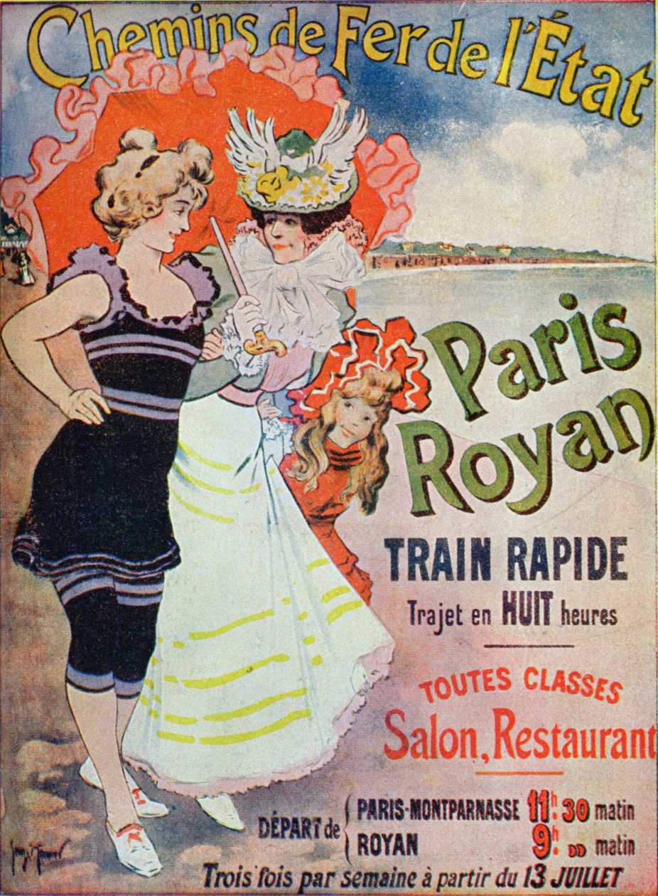 إعلان عن خط سكة حديد Paris-Royan ، c.1908 بواسطة جورج منيير