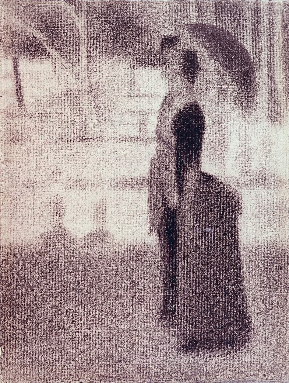دراسة بعد ظهر الأحد في جزيرة لا غراند جاتي ، c.1884 (تلوين تلوين على الورق) بواسطة جورج سورات