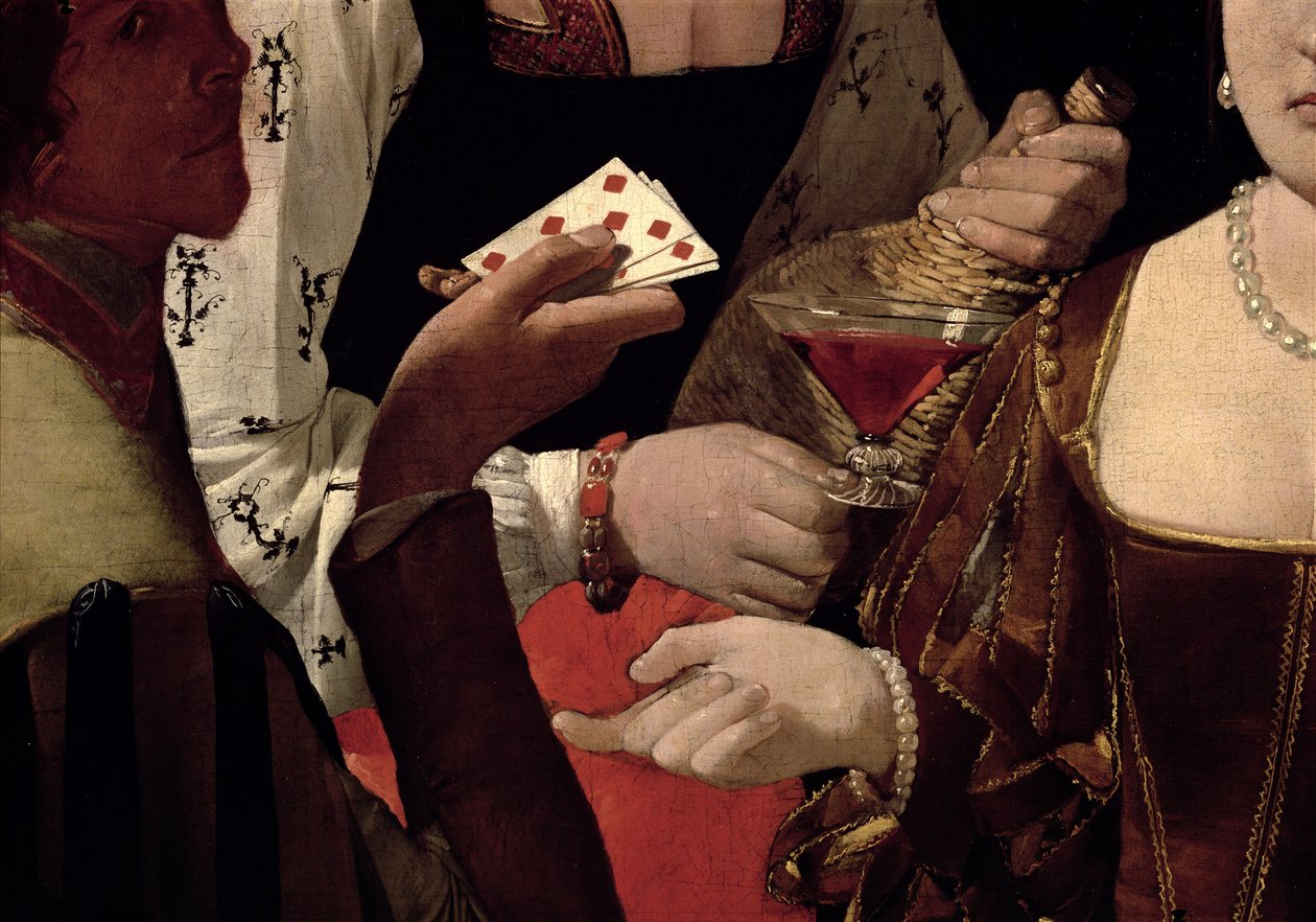 الغش مع الآس الماس ، تفاصيل اللاعبين ، c.1635-40 (تفاصيل 90053) بواسطة جورج دي لا تور