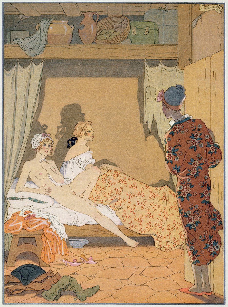 مشهد غرفة النوم ، رسم توضيحي من `` Les Liaisons Dangereuses 