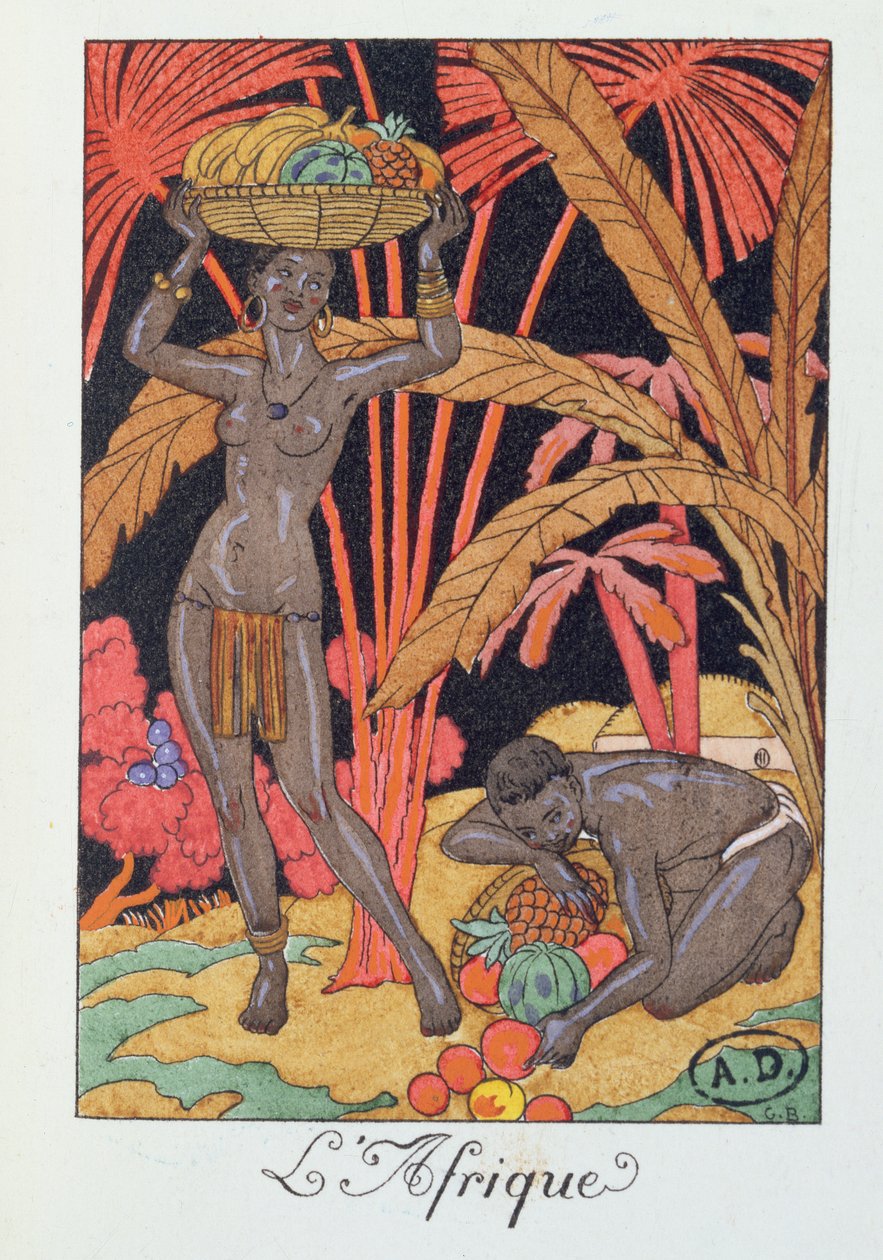 "أفريقيا" ، رسم توضيحي لتقويم عام 1921 بواسطة جورج حلاق