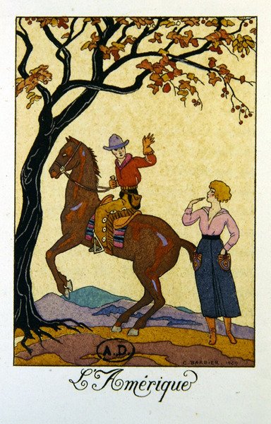 "أمريكا" ، رسم توضيحي لتقويم عام 1921 بواسطة جورج حلاق