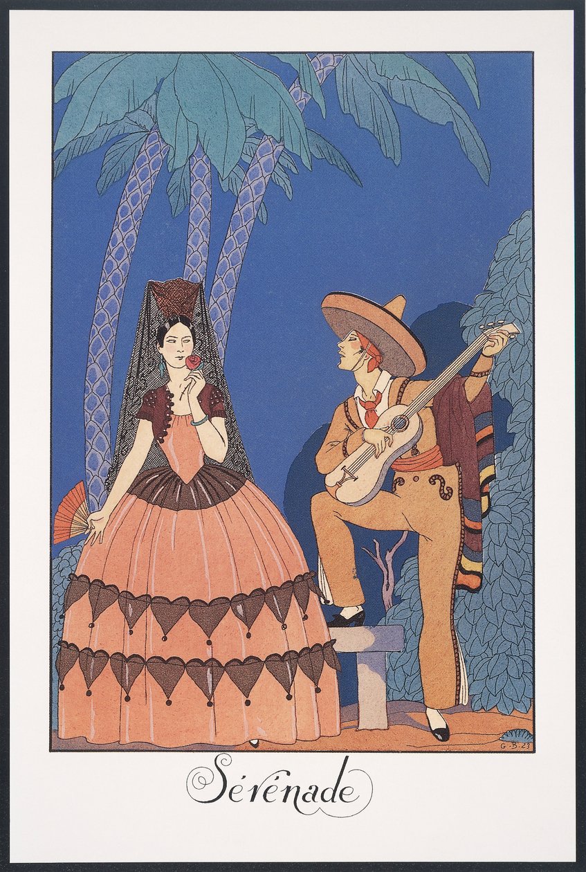 Falbalas et Fanfreluches، Almanac for 1924، Serenade، by George Barbier، print بواسطة جورج حلاق