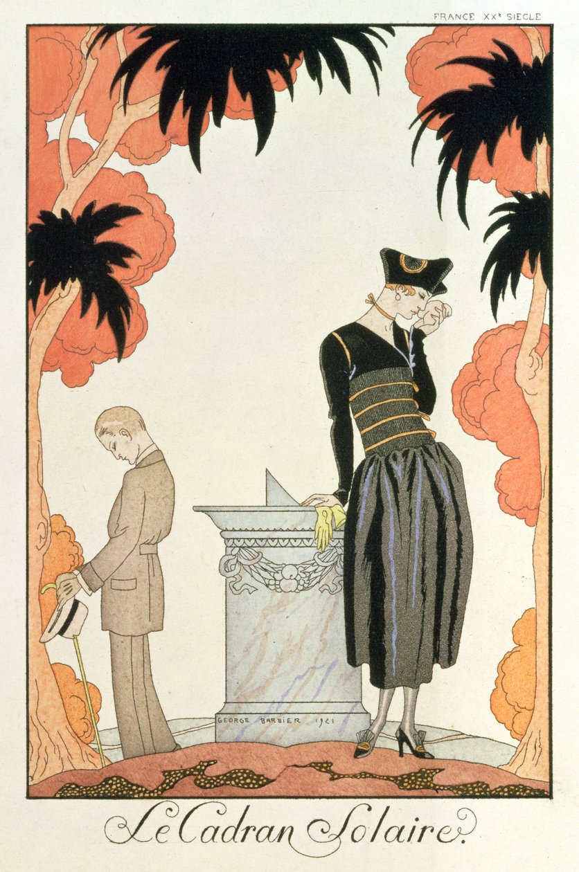 "Falbalas and fanfreluches، Almanach des Modes"، أزياء لعام 1921 (طباعة استنسل) بواسطة جورج حلاق