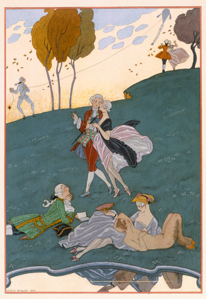 Fetes Galantes ، رسم توضيحي لـ "Fetes Galantes" بقلم بول فيرلين (1844-96) بواسطة جورج حلاق