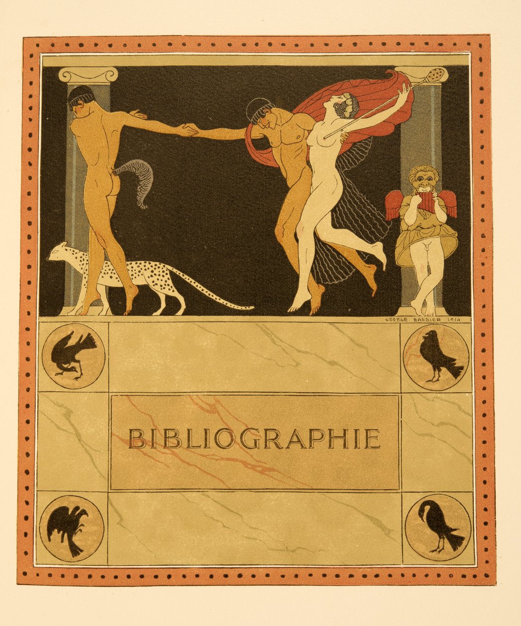 رسم توضيحي من Les Chansons de Bilitis ، بقلم بيير لويز ، حانة. 1922 (طباعة استنسل) بواسطة جورج حلاق