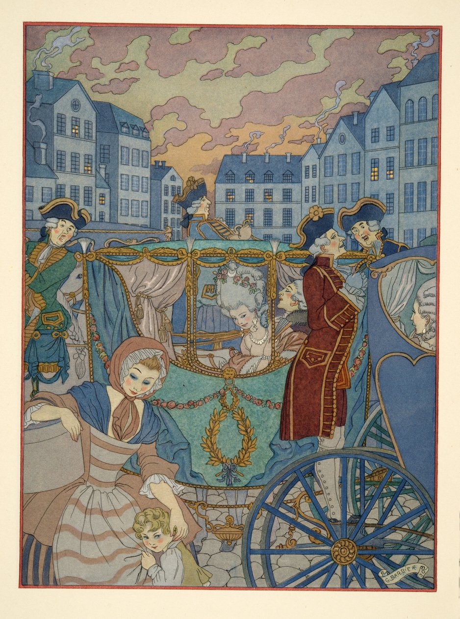 رسم توضيحي من حانة "Les Liaisons Dangereuses" بقلم بيير تشودرلوس دي لاكلوس (1741-1803). 1934 (طباعة استنسل) بواسطة جورج حلاق