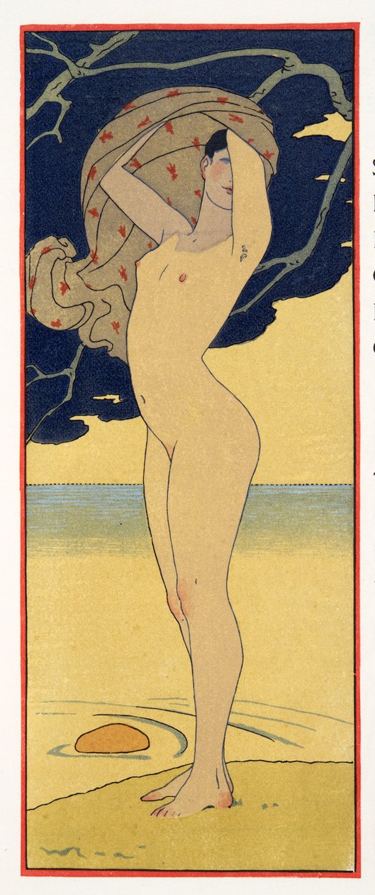 La Riviere de la Foret ، رسم توضيحي من Les Chansons de Bilitis ، بقلم بيير لويز ، حانة. 1922 (طباعة استنسل) بواسطة جورج حلاق
