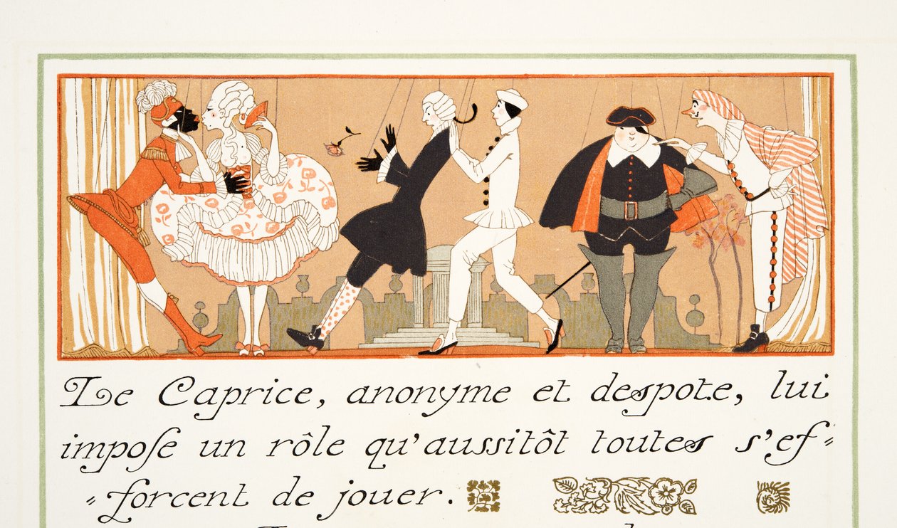 لو كابريس ، من بيرسونيج دو كوميدي ، حانة. 1922 (طباعة استنسل) بواسطة جورج حلاق