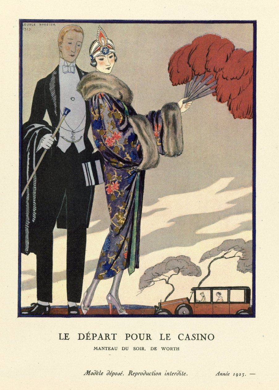 رحيل الكازينو ، حانة. 1923 (طباعة استنسل) بواسطة جورج حلاق