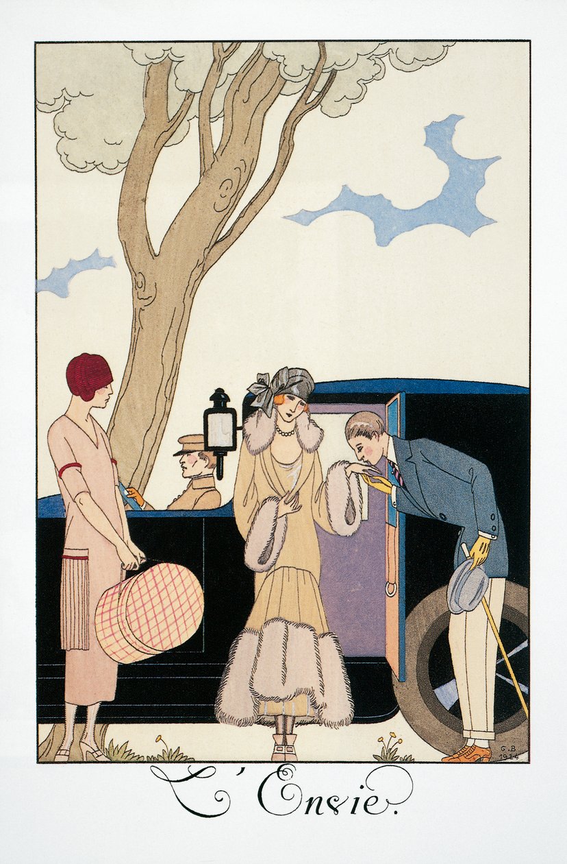 الحسد ، جورج باربييه (1882-1932) ، من Falbalas et Fanfreluches ، التقويم 1925. فرنسا ، القرن العشرين بواسطة جورج حلاق