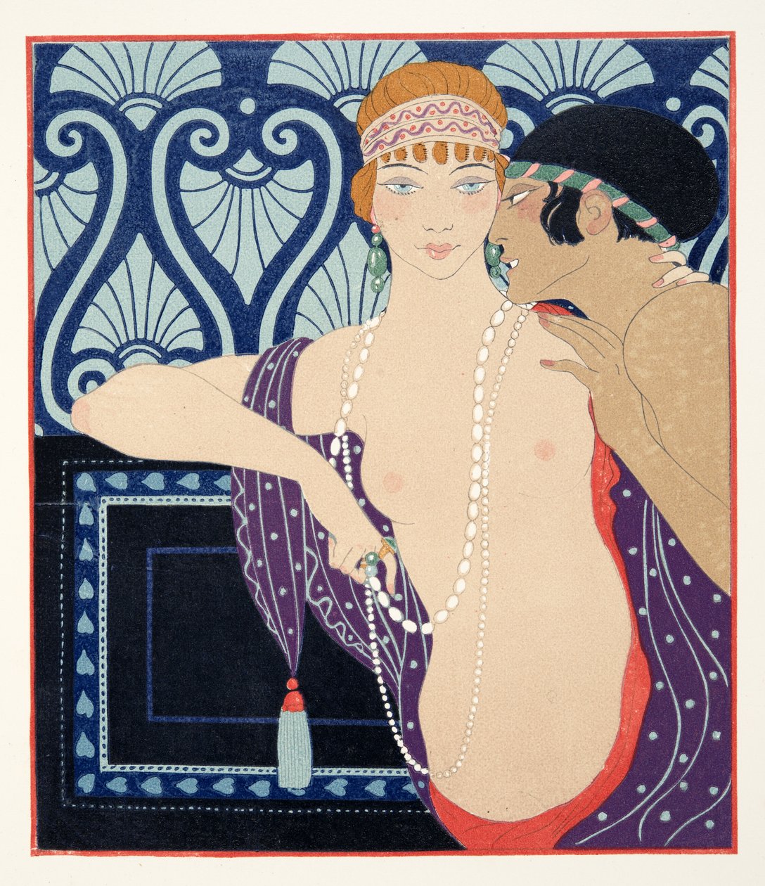 المحاسن الثلاث لمناسيديكا ، رسم توضيحي من Les Chansons de Bilitis ، بقلم بيير لويز ، حانة. 1922 (طباعة استنسل) بواسطة جورج حلاق