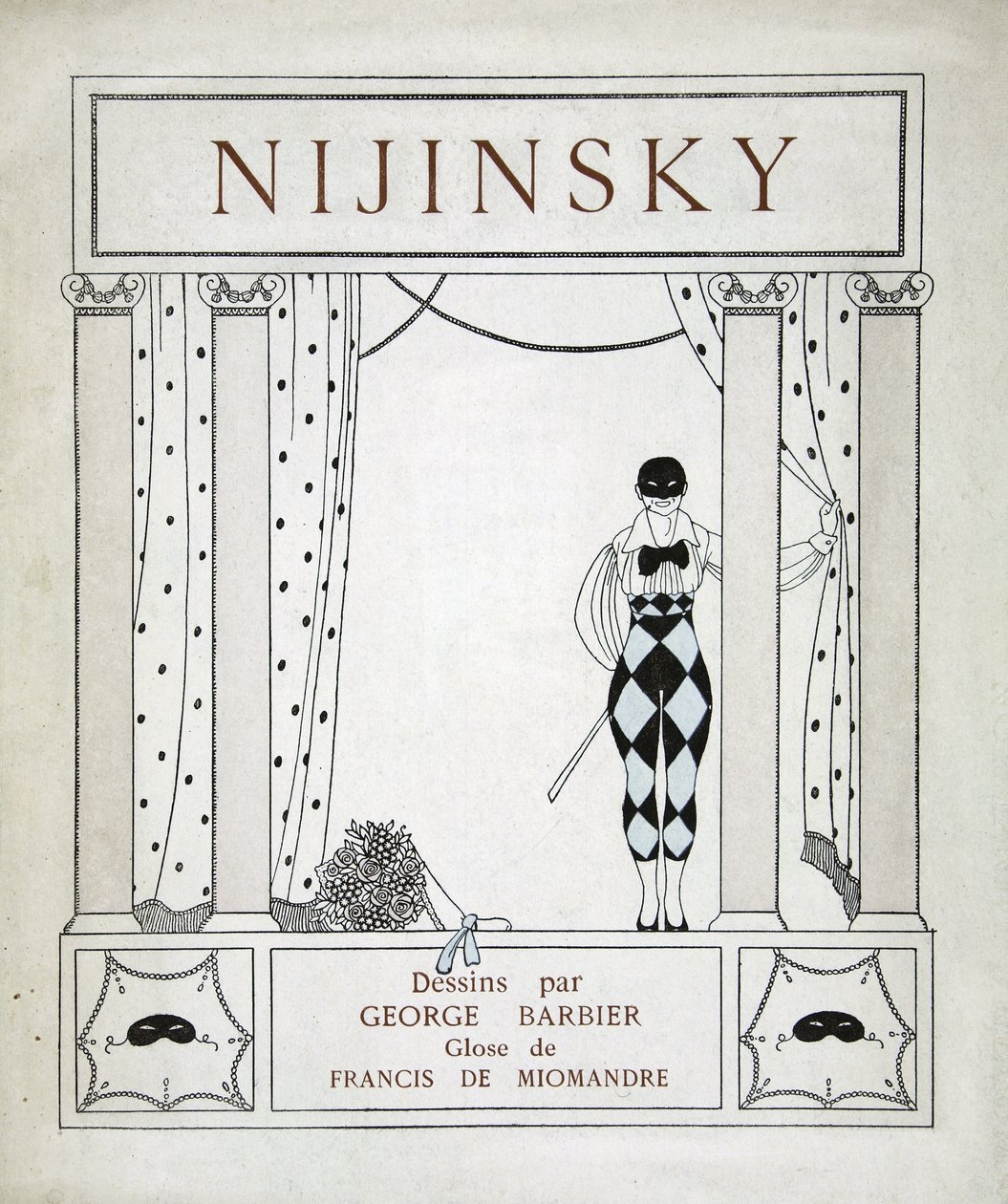 Nijinsky ، صفحة العنوان ، من سلسلة "تصاميم على رقصات Vaskac Nijinsky" (طباعة Pochoir) بواسطة جورج حلاق