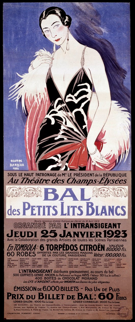 ملصق "" Au Theatre des Champs-Elysees - Le bal des petits lits blanc ينظمه l