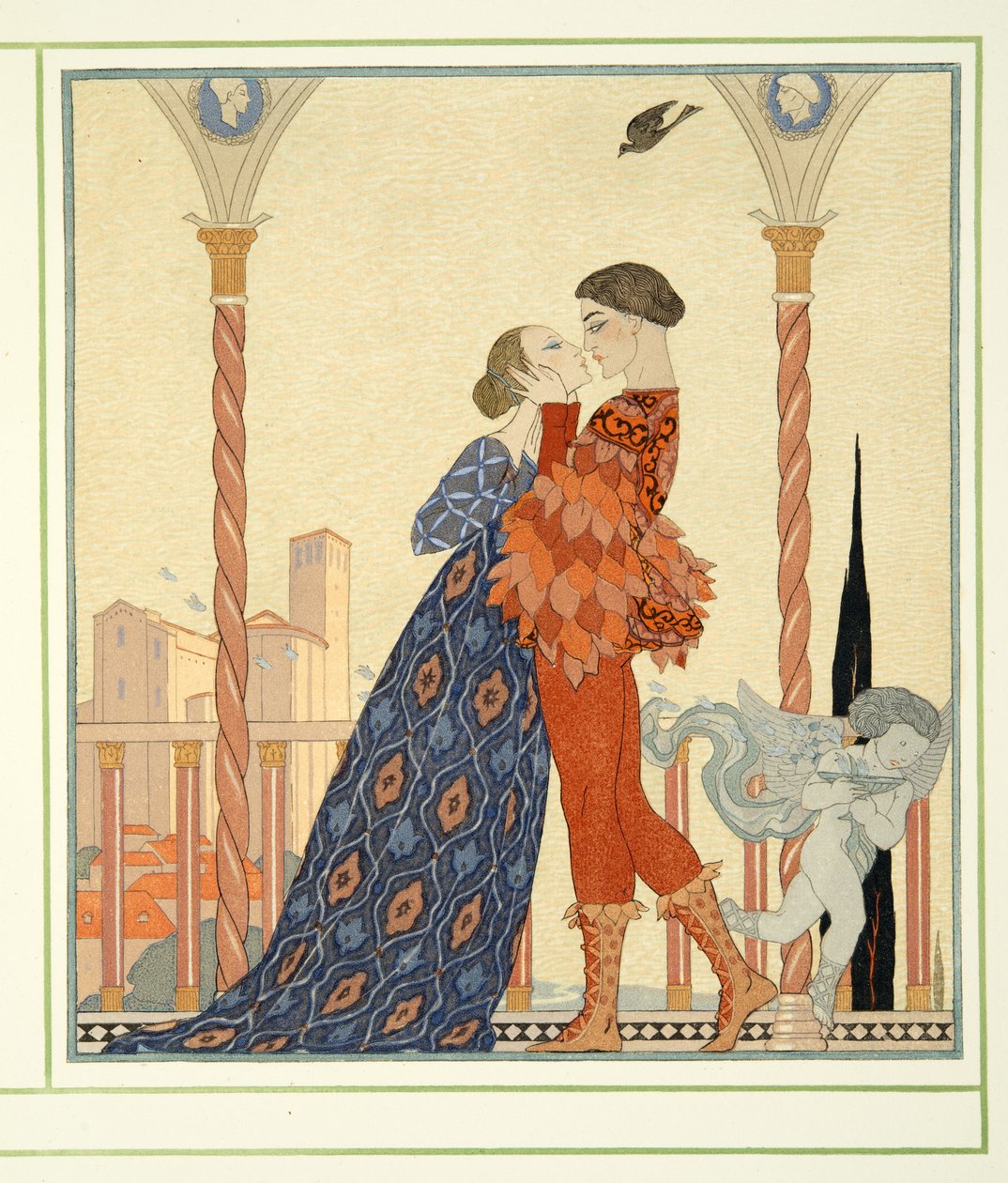 روميو وجولييت من شخصية كوميدي ، حانة. 1922 (طباعة استنسل) بواسطة جورج حلاق
