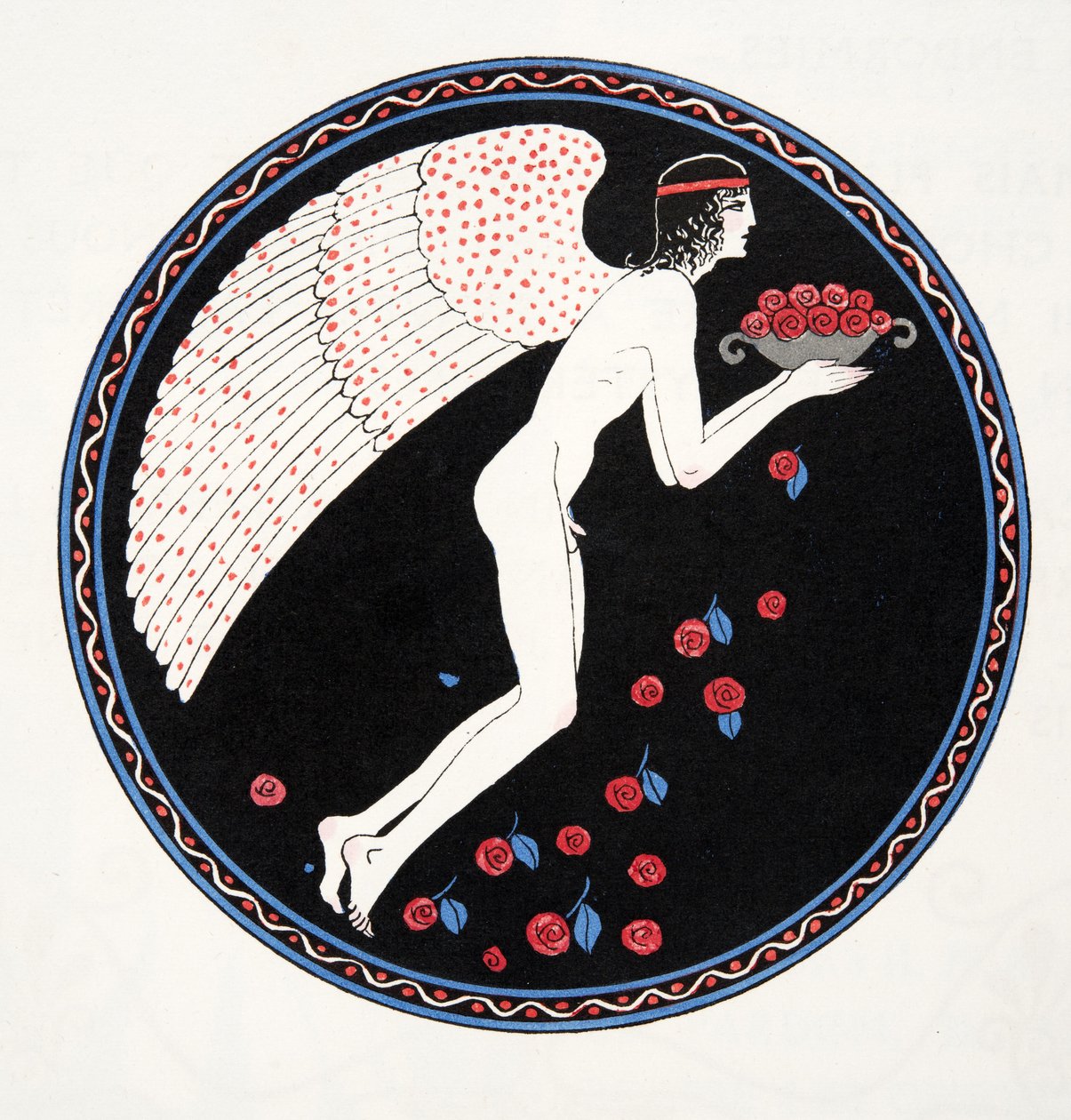 الورود في الليل ، رسم توضيحي من Les Chansons de Bilitis ، بقلم بيير لويز ، حانة. 1922 (طباعة استنسل) بواسطة جورج حلاق