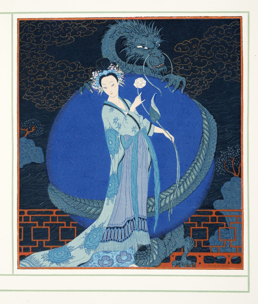 Turandot Princess of China ، من Personages de Comedie ، حانة. 1922 (طباعة استنسل) بواسطة جورج حلاق