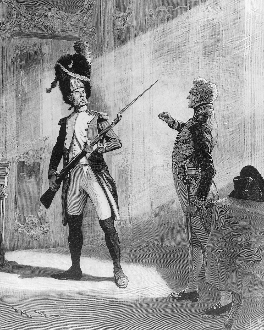 Flambeau and Klemens von Metternich ، رسم توضيحي لمسرحية "L'Aiglon" بواسطة إدموند روستاند بواسطة جورج بيرتين سكوت