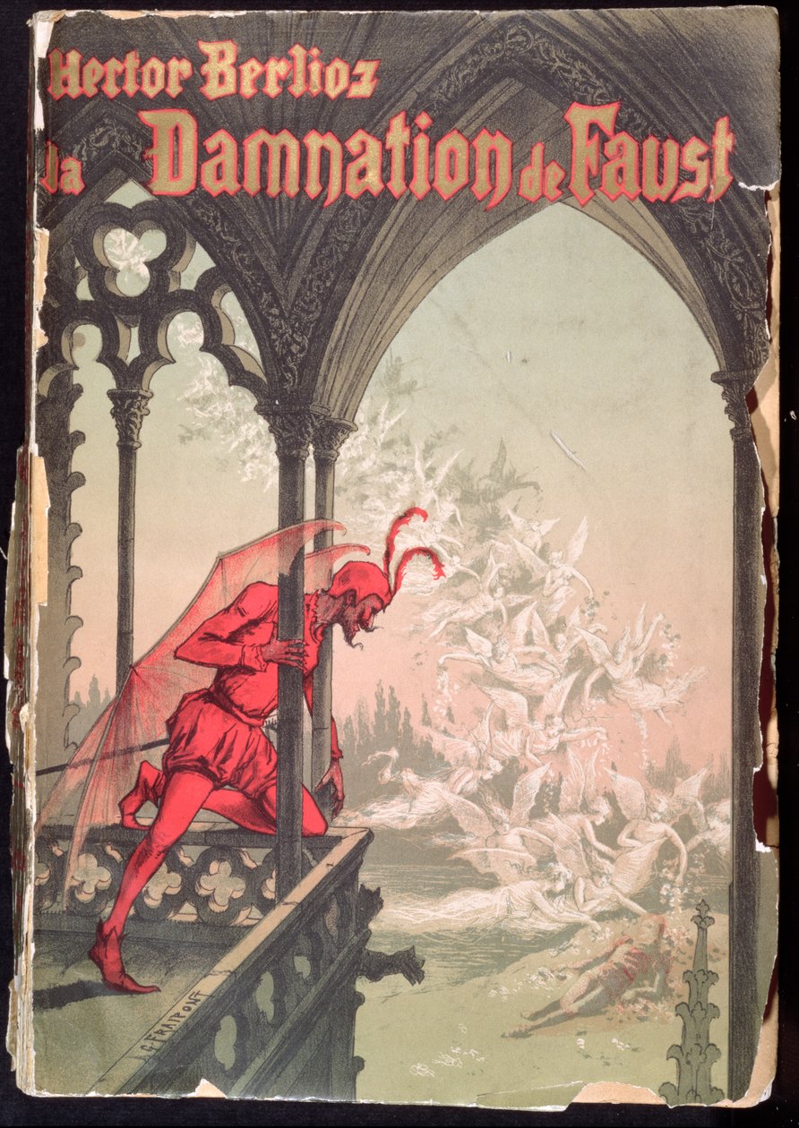 الغلاف الأمامي لدرجة `` The Damnation of Faust &39;&39; لـ Hector Berlioz (1803-69) بواسطة جورج فريبونت