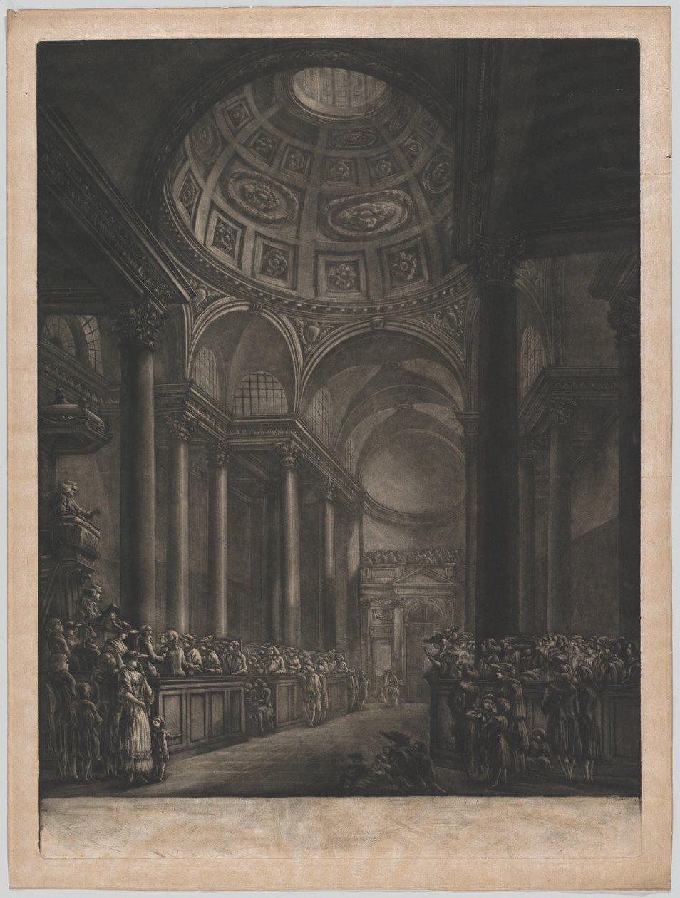 منظر للداخل من سانت ستيفنز والبروك ، تم من الرسم في جلالة الملك ... ، كاليفورنيا. 1767. بواسطة جورج فرانسوا بلونديل