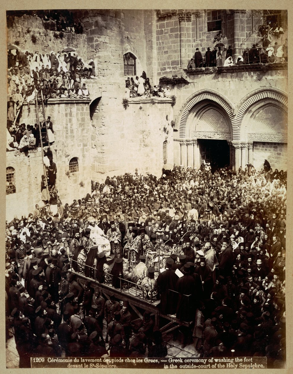 مراسم غسل القدمين ، كنيسة القيامة ، القدس بواسطة جورج جانين