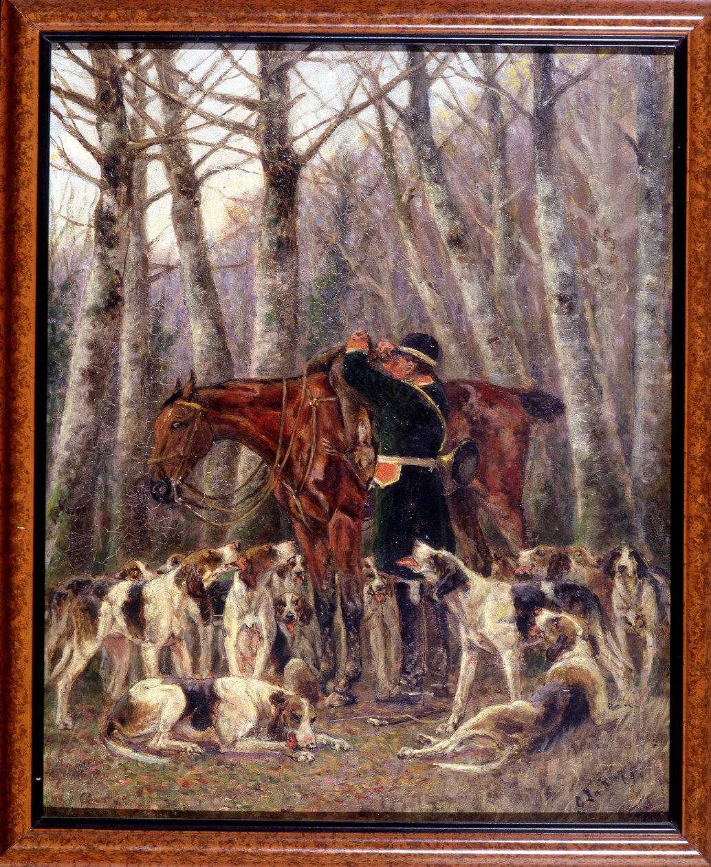 تحميل على حصان غزال قُتل أثناء مطاردة حصان - رسم لجورج لاروكي ، حوالي عام 1900 بواسطة جورج لاروكي