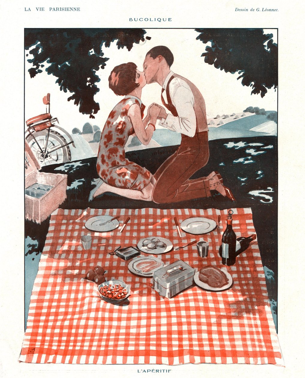 "Bucolic" ، رسم توضيحي من "La Vie Parisienne" بواسطة جورج ليونيك
