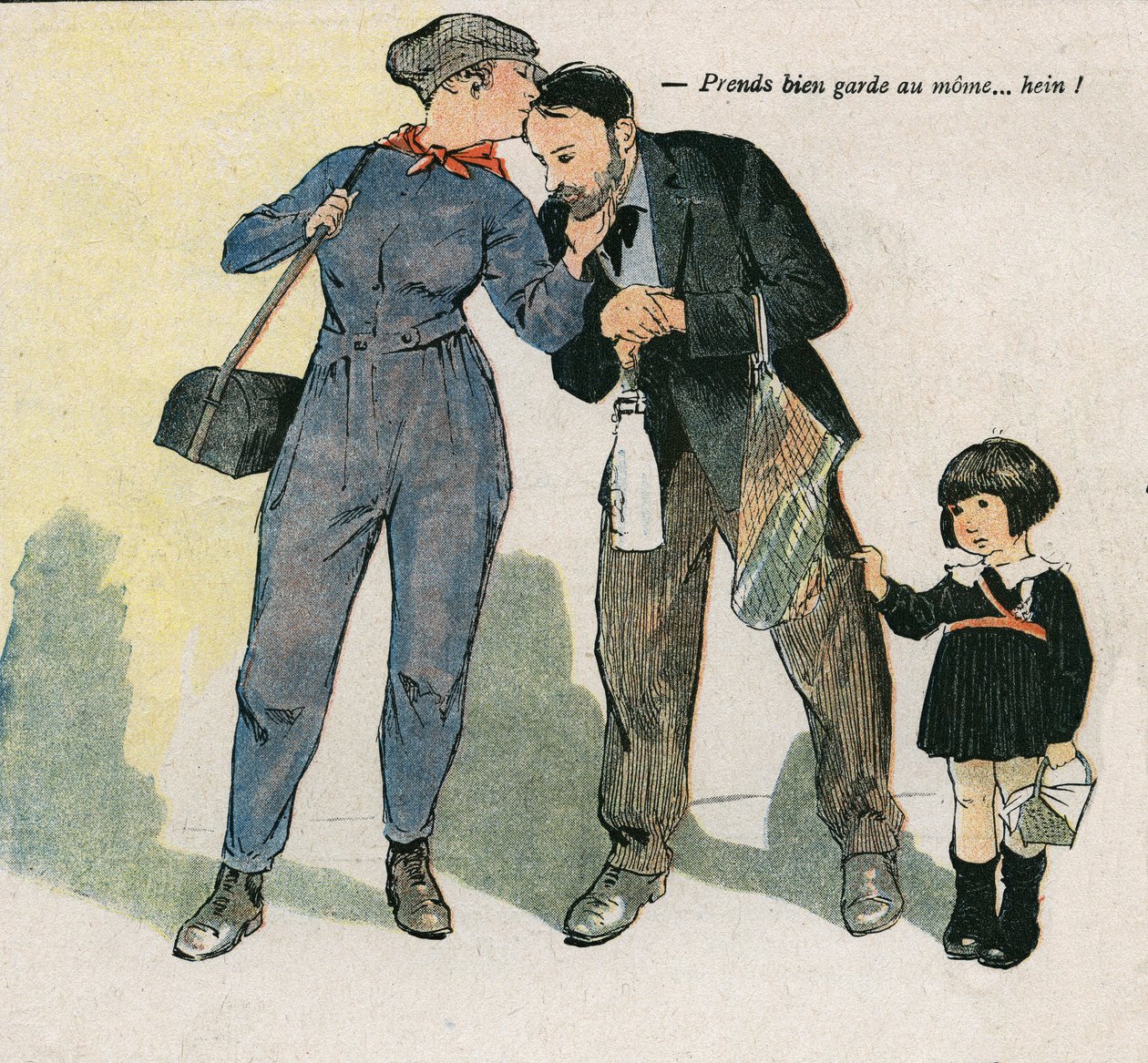اعتني بالطفل ... هاه؟ رسم إيضاحي لجورج بول ليونيك (1881-1940) في "La Baionnette" في 15 تشرين الثاني (نوفمبر) بواسطة جورج ليونيك