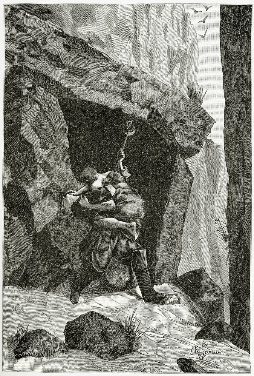 Combat d&39;Han d&39;Islande et d&39;Ordener - توضيح من Han d&39;Islande ، القرن التاسع عشر (وزن النقش) بواسطة جورج ماري روشجروس