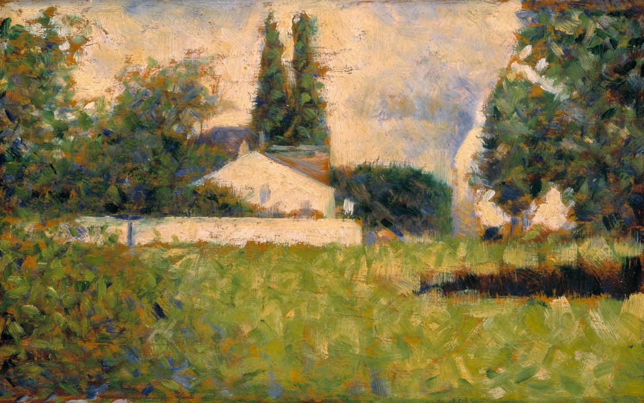 منزل بين الأشجار / Maison dans les Arbres، 1883 تقريبًا (زيت على لوح) بواسطة جورج بيير سورات