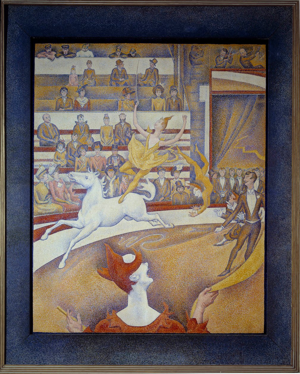 The circus Une ecuyere a horse, a clown and acrobats. Painting by Georges Seurat (1859-1891) 1891 Sun. 1,85x1,52 m Paris, musee d