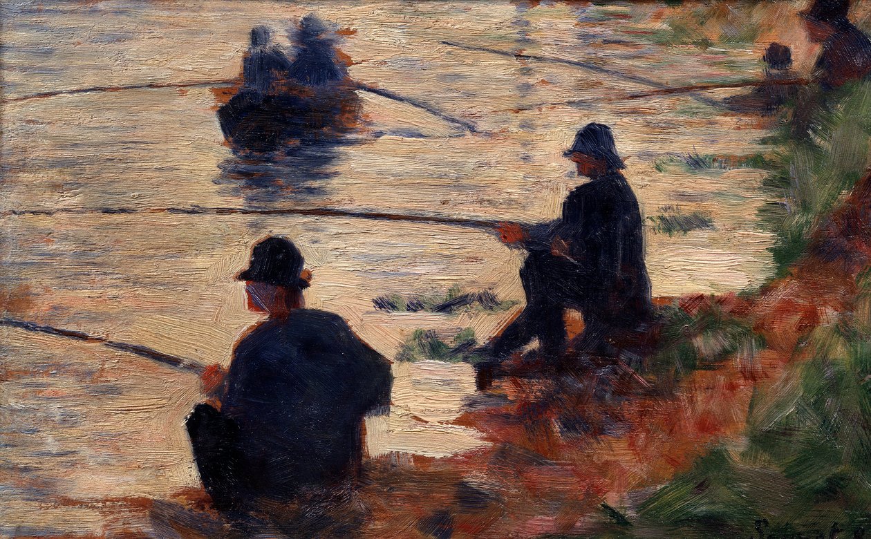 الصيادون في خط الدراسة للجيت الكبير. لوحة لجورج سورات (1859-1891) 1883 صن. 0،16 × 0،25 م تروا ، متحف الفن الحديث بواسطة جورج بيير سورات
