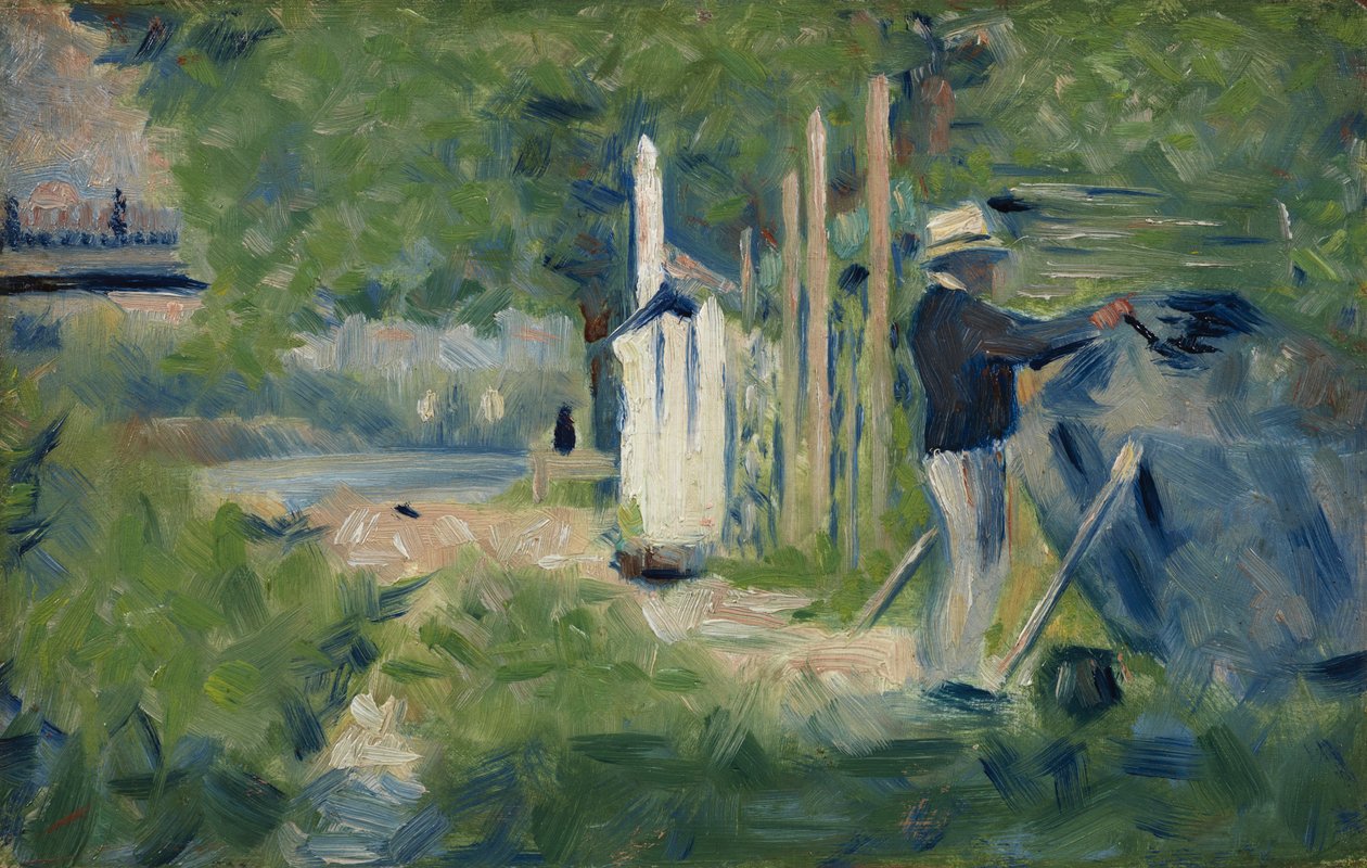رجل يرسم قاربه ، ج 1883 (لوحة) بواسطة جورج سورات