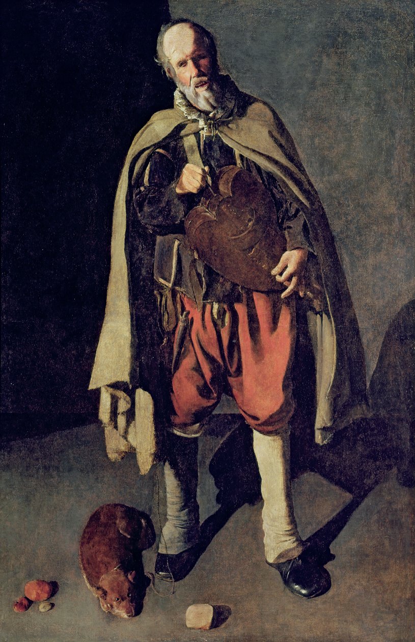 لاعب Hurdy Gurdy مع كلبه ، 1620s (انظر أيضًا 181976) بواسطة جورج دي لا تور