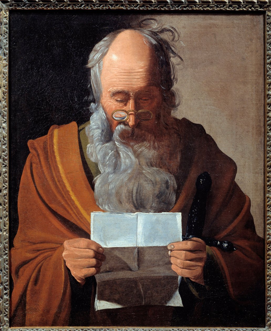 القديس بول. صورة للرسول يقرأ رسالة. لوحة لجورج دو لا تور (1593-1652) بواسطة جورج دي لا تور