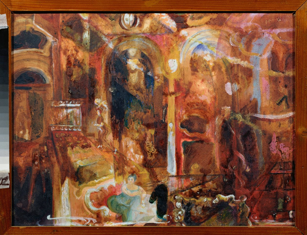 مقهى (مقهى) - عمل جورجي بوجدانوفيتش ياكولوف (1884-1928) ، ألوان مائية وأبيض على ورق ، فن روسي ، القرن العشرين ، مستقبلية - متحف الفن الإقليمي ، كالوغا (روسيا) بواسطة جورجي بوجدانوفيتش ياكولوف
