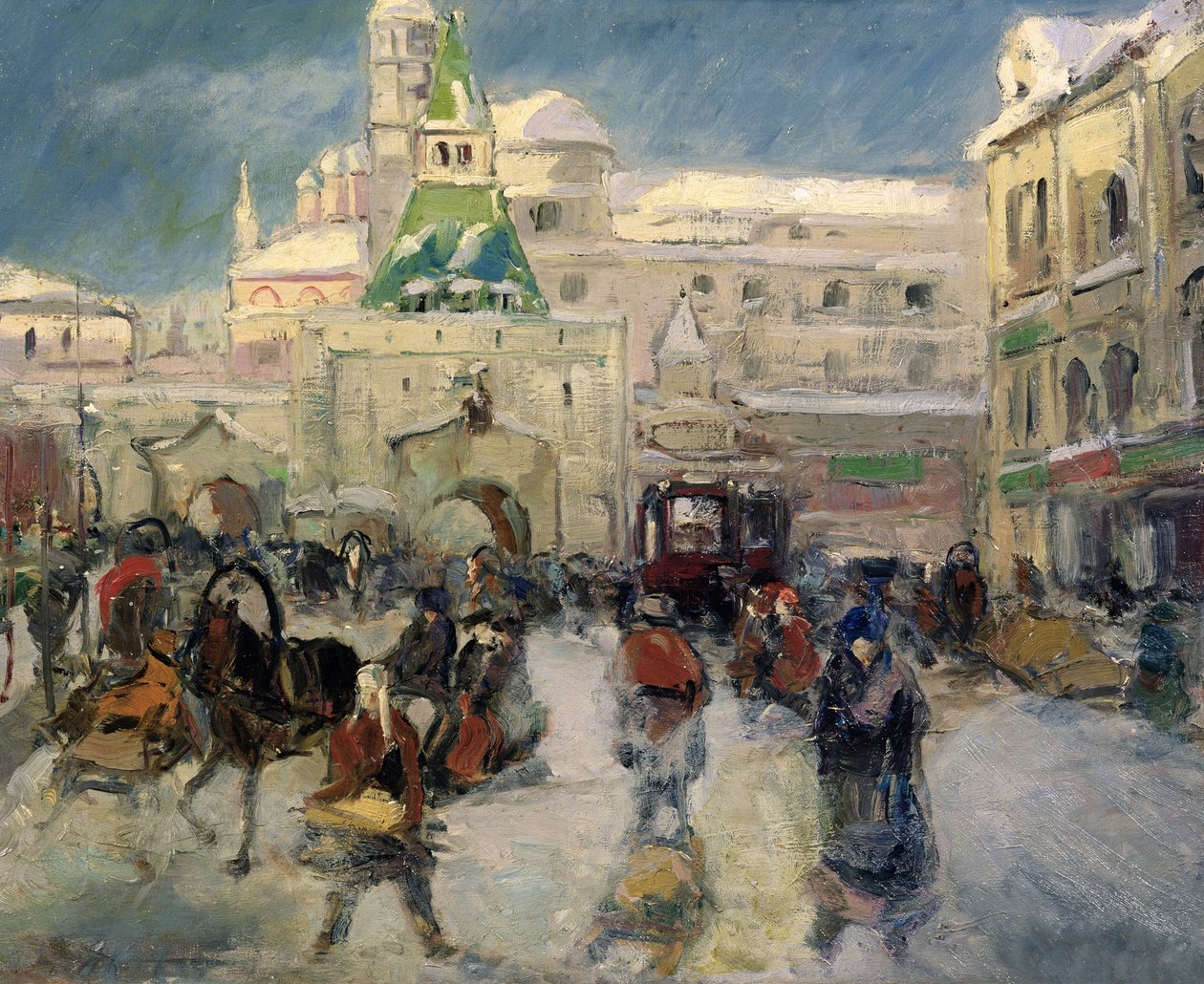 ساحة إيلجينسكاجا ، موسكو ، حوالي عام 1910 (زيت على قماش) بواسطة جورجي الكسندروفيتش لابشين