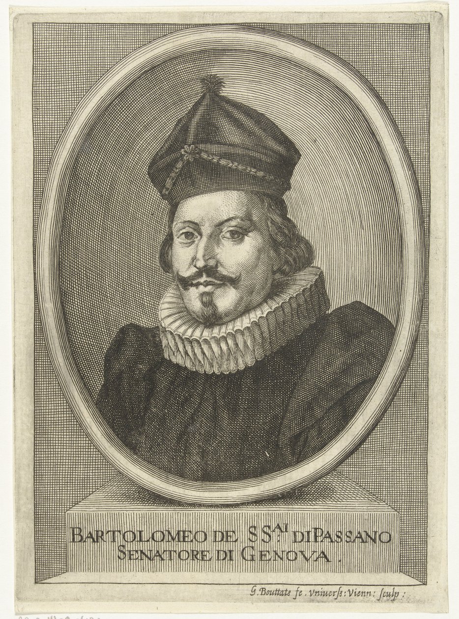 Retrato de Bartolomeo di Passano grabado بواسطة جيرارد بوتاتس