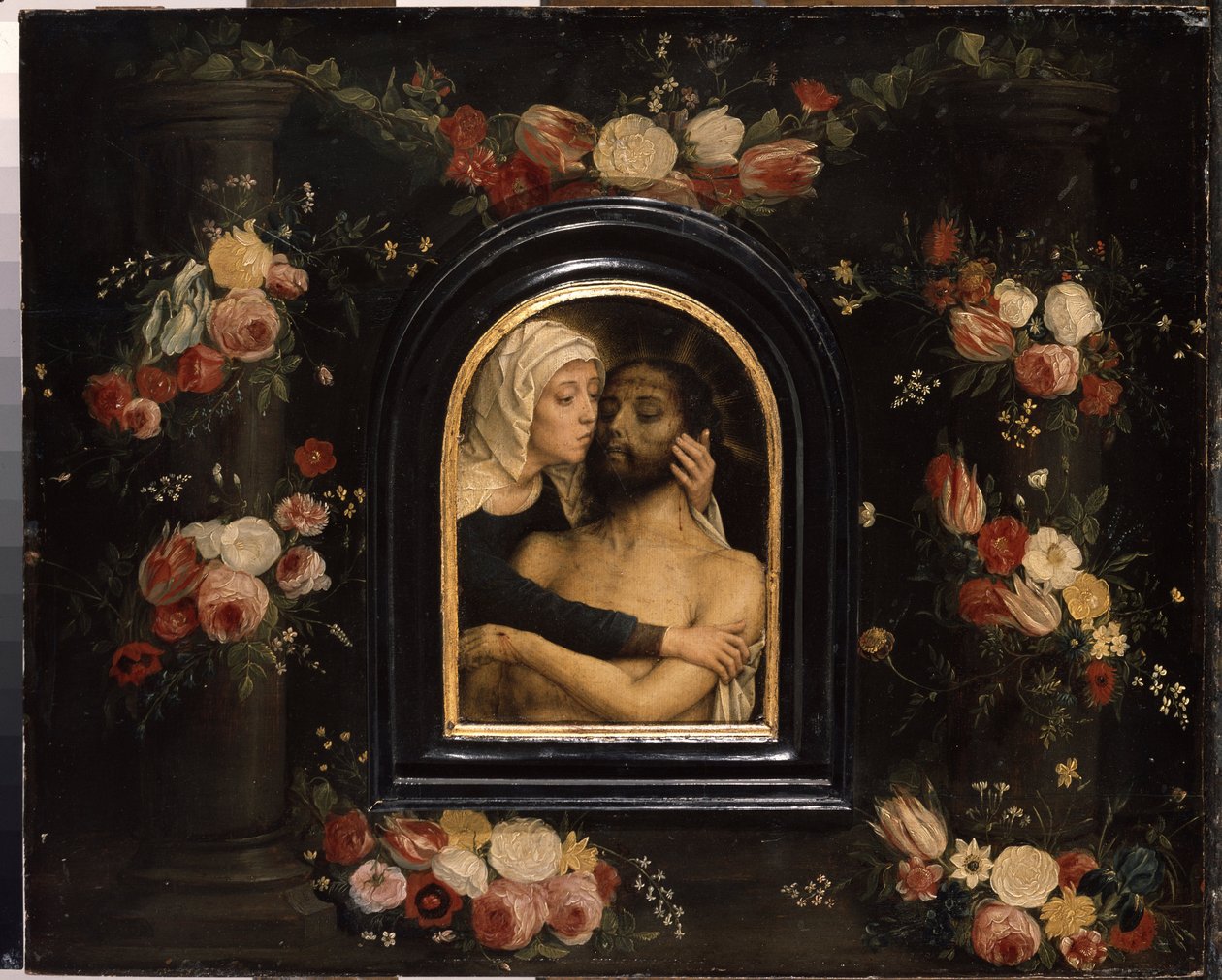 "La deploration sur le christ mort" (الرثاء على المسيح الميت) لوحة لجيرارد ديفيد (حوالي 1460-1523) Dim. 36x44.5 cm متحف هيرميتاج ، سانت بطرسبرغ بواسطة جيرارد ديفيد