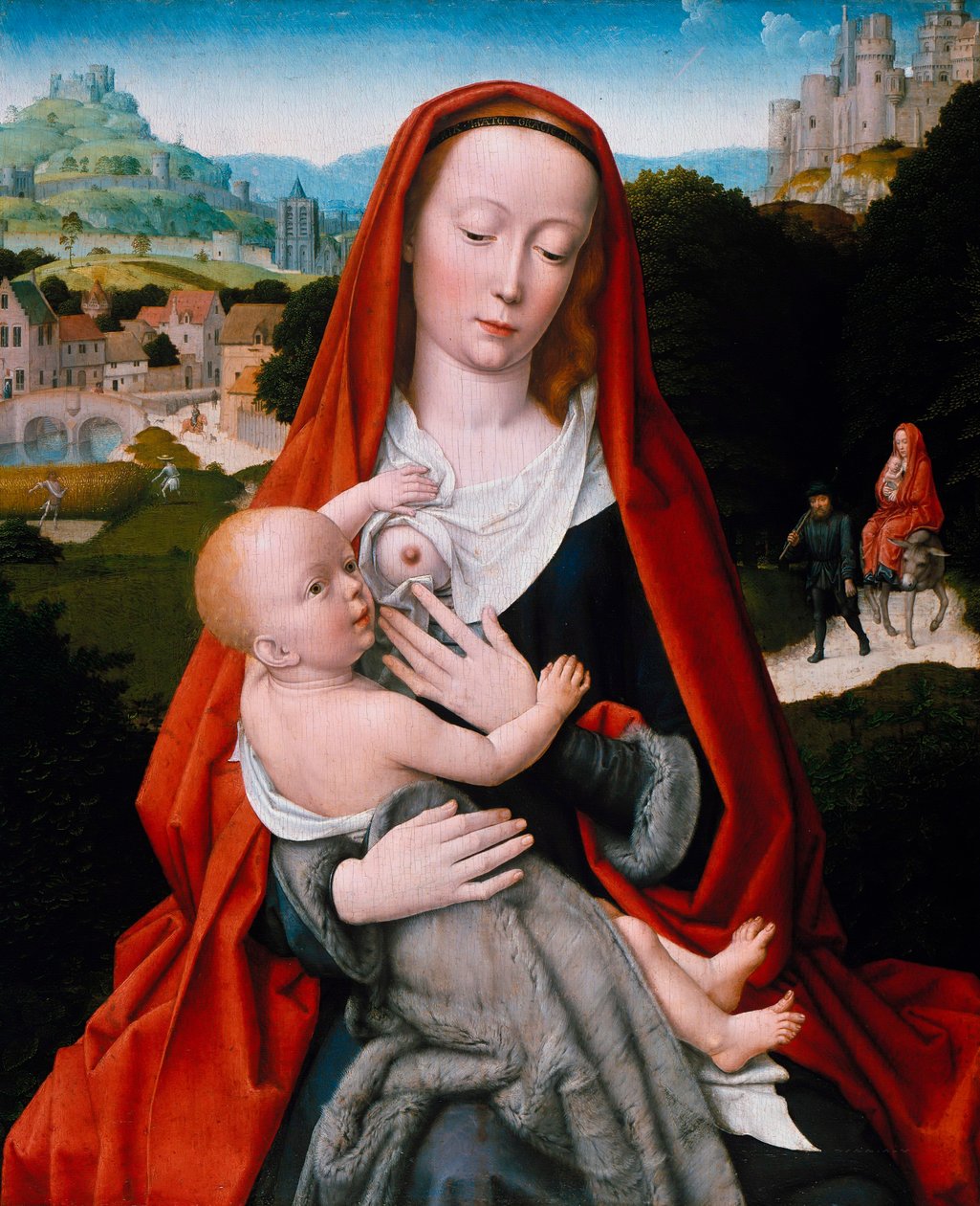 "Vierge a l'enfant" (عذراء وطفل) لوحة لجيرارد ديفيد (غيرارت أو غيرارت جانزون) (الآيات 1460-1523) الآية 1490 - زيت على خشب ، Dim 42x35،5 cm Staatliche Museen ، برلين بواسطة جيرارد ديفيد