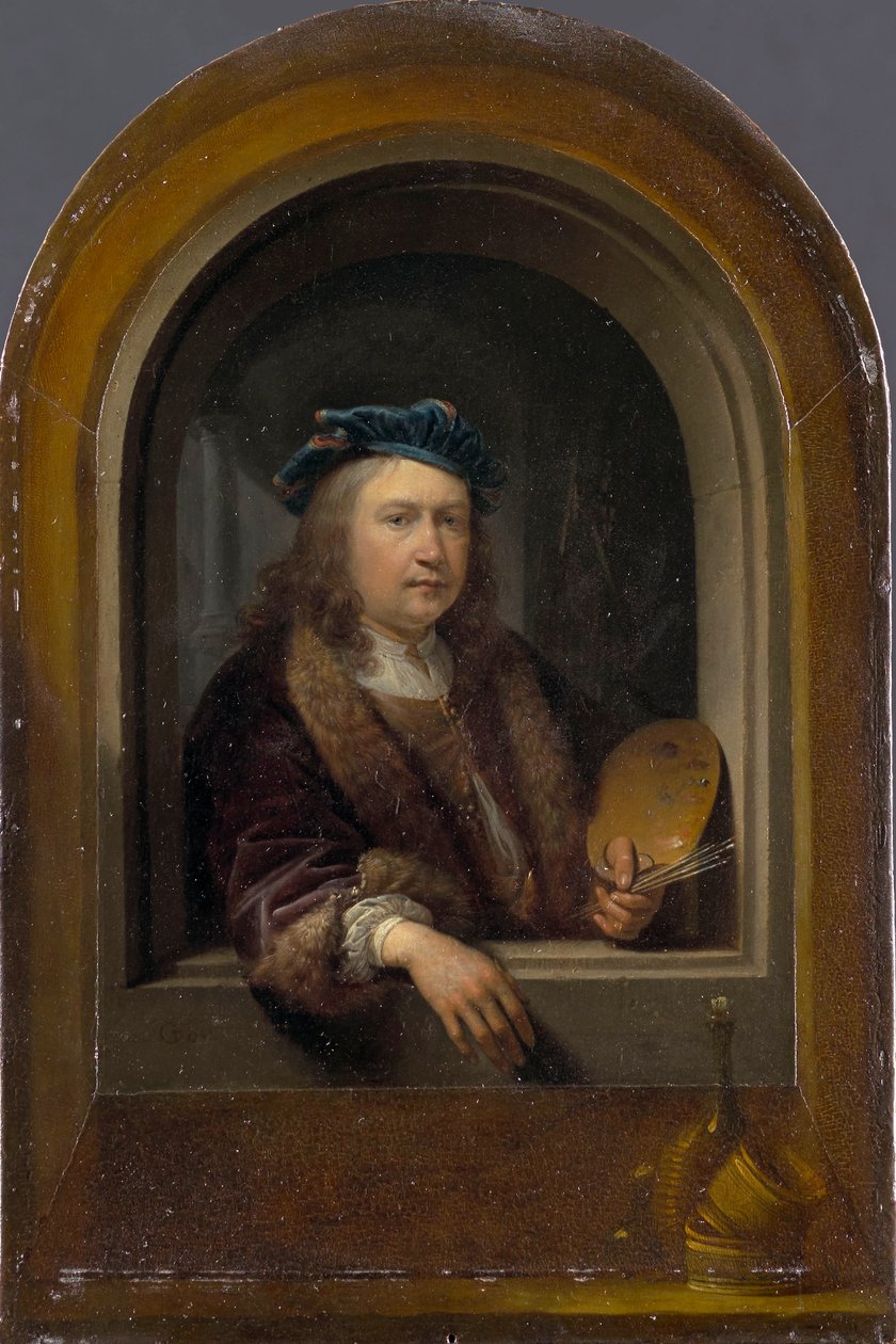 صورة شخصية مع لوحة ، ج. 1660. بواسطة جيريت دو