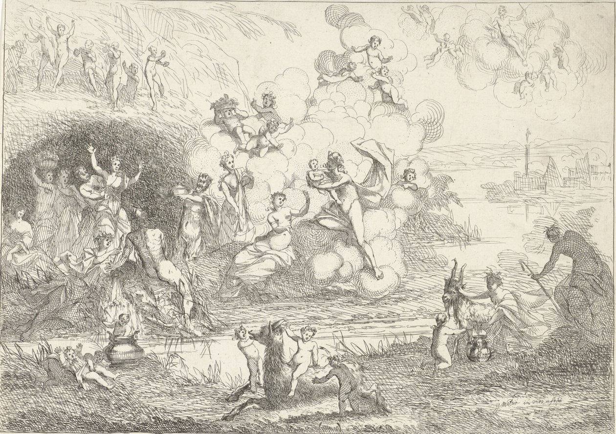 عطارد يعطي باخوس للحوريات The Life of the Bacchantes (عنوان المسلسل) بواسطة جيرارد ميلدر