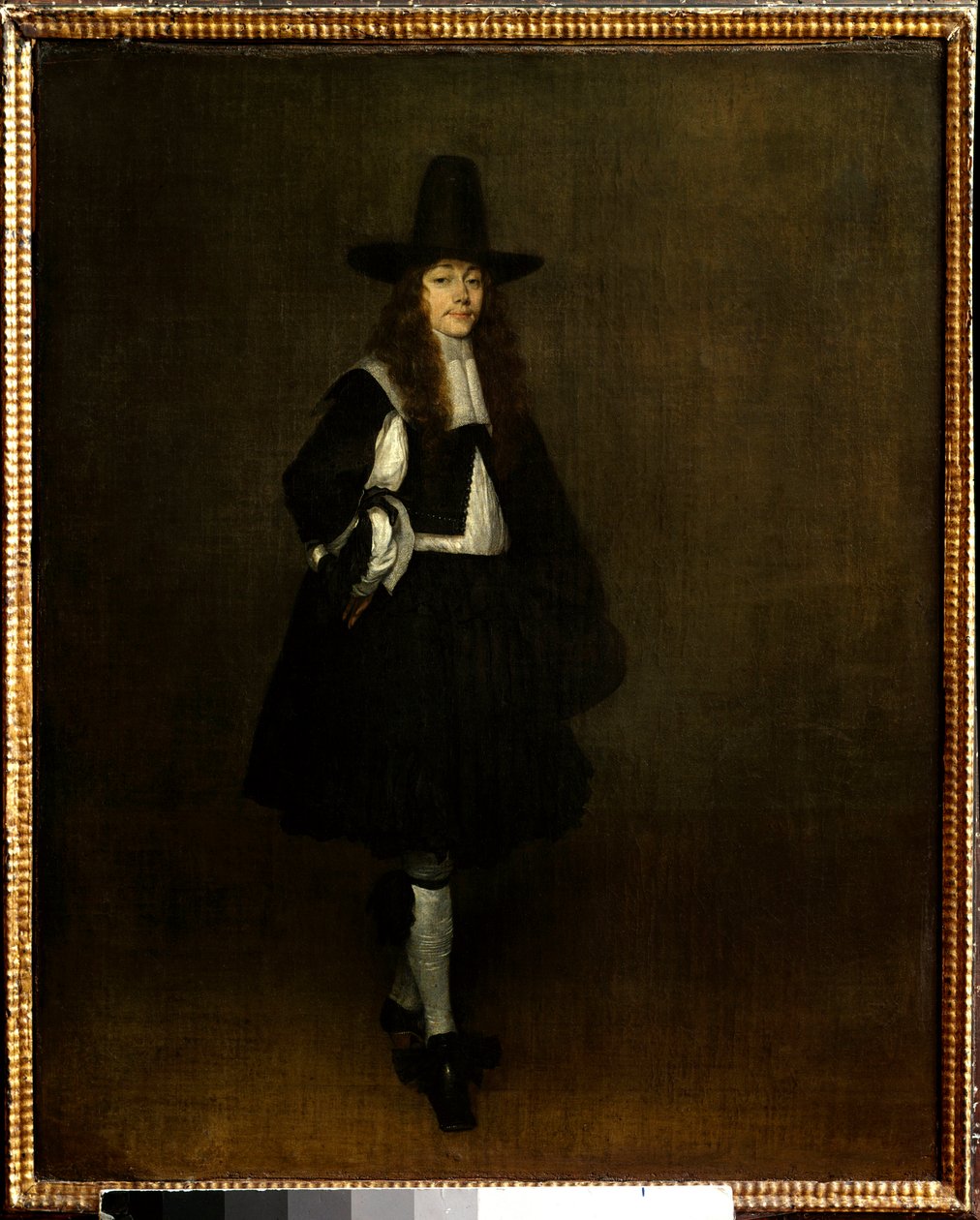 صورة لرجل في لوحة سوداء بواسطة جيرارد تير بورش (1617-1681) من القرن السابع عشر. 0،67x0،53 م باريس ، متحف اللوفر - صورة لرجل يرتدي الأسود. لوحة لجيرارد تير بورش (1617-1681) بواسطة جيرارد تير بورش
