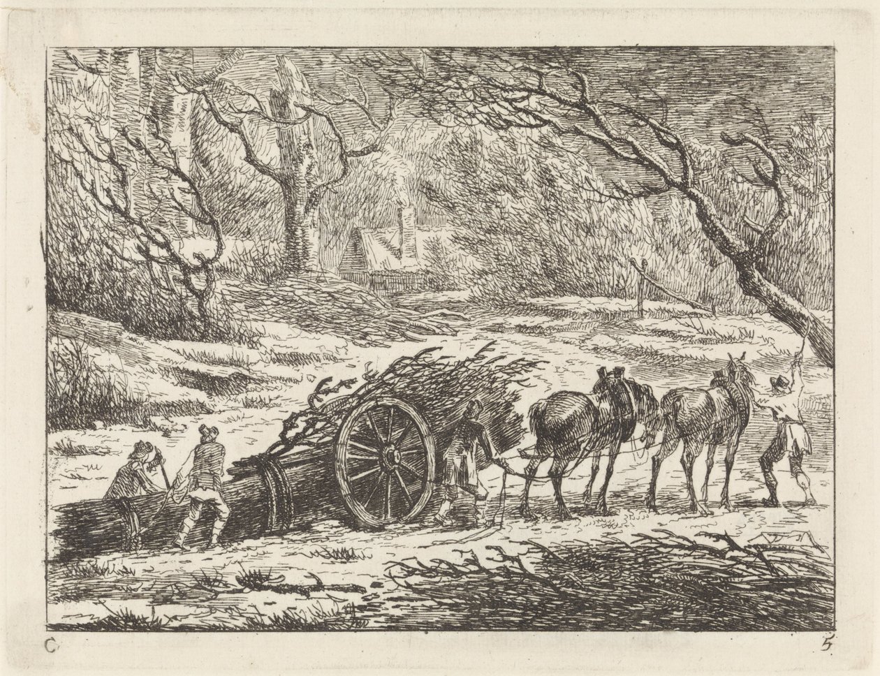 منظر طبيعي مع عربة يجرها حصانان المناظر الطبيعية (السلسلة ج) (عنوان السلسلة) بواسطة جيرارد فان نايميخن