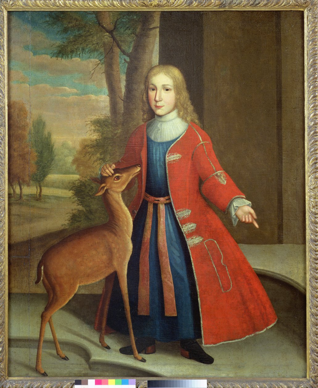 De Peyster Boy with Fawn، c.1730-35 (زيت على الكتان) بواسطة جيراردوس الأول دويكنك