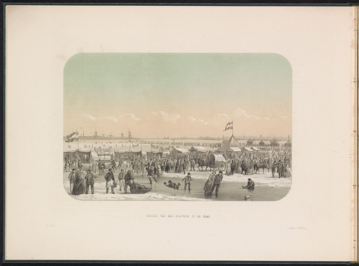 الترفيه على الجليد في ماس في روتردام ، من المعقل ، 1855 منظر للمعقل في ماس (العنوان على الكائن) الترفيه على الجليد في ماس في روتردام في فبراير 1855 ، مع تعليق (عنوان السلسلة على الكائن) بواسطة جيراردوس يوهانس بوس