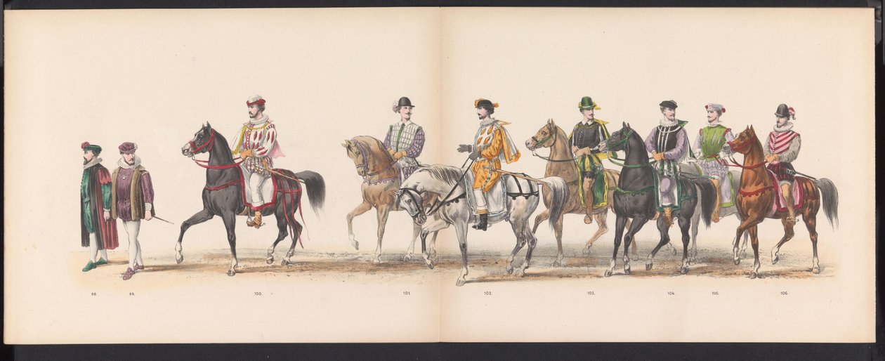 حفلة تنكرية لطلاب ليدن ، 1870 (اللوحة 8) موكب بالملابس أقامه أعضاء فيلق طلاب ليدن في السابع من يونيو 1870 ، للاحتفال بالذكرى السنوية الـ 295 لمدرسة لايدن هوجيسكول ، والتي تصور زيارة ليدن في بواسطة جيراردوس يوهانس بوس